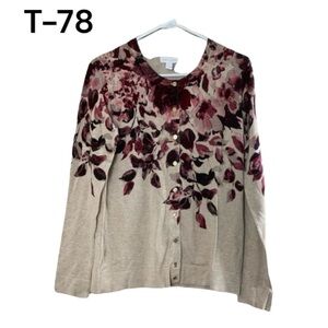 Karen Scott Sz S Button up Sweater NWT